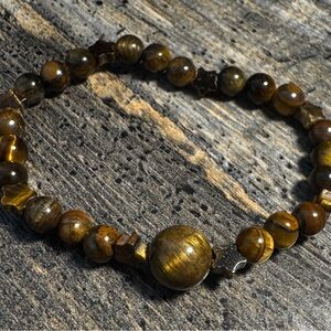 Genuine Tiger’s Eye Beaded Bracelet
